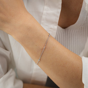 1/6 Carat Diamond Bracelet in Stirling Silver