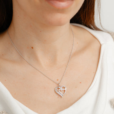 Diamond Heart Pendant on 46cm Chain in Sterling Silver