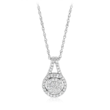 1/6 Carat Diamond Pendant on 45cm Chain in Sterling Silver