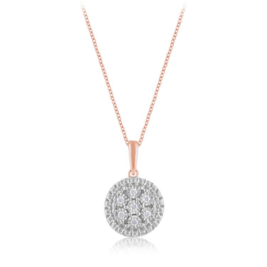 Diamond Pendant in Rose Gold Plated Sterling Silver on 45cm Chain