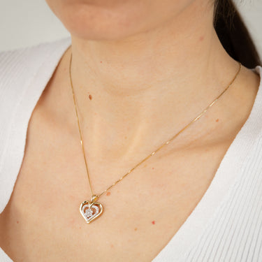 1/10 Carat Diamond Heart Pedant on 46cm Chain in Gold Plated Sterling Silver
