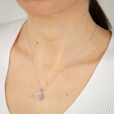 Diamond Pendant on 46cm Chain in Sterling Silver
