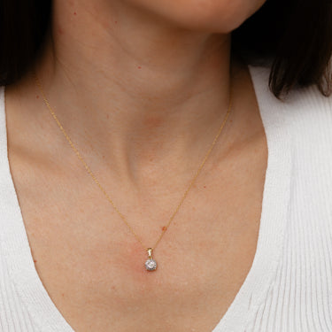 Diamond Pendant on 45cm Chain in Gold Plated Sterling Silver