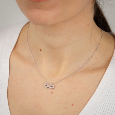 Diamond Infinity Pendant on 45cm Chain in Sterling Silver