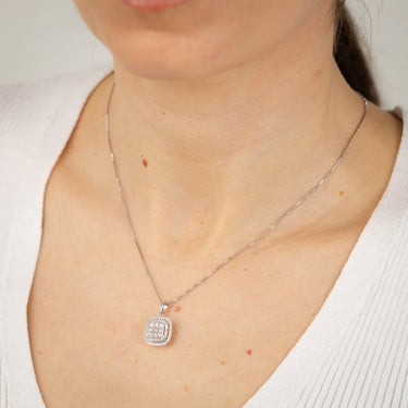 Diamond Pendant in Sterling Silver