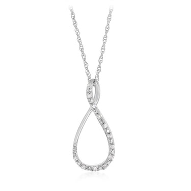 Diamond Pendant on 46cm Chain in Sterling Silver
