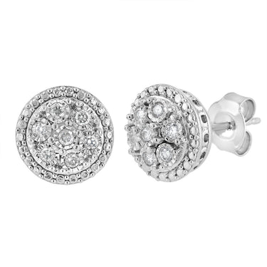 0.45 Carat Diamond Stud Earrings and Pendant on 45cm Chain Set in Sterling Silver