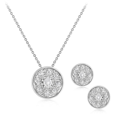 0.35 Carat Diamond Stud Earrings and Pendant on 45cm Chain in Sterling Silver