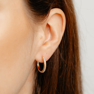 Diamond Hoop Earrings in Gold Plated Sterling Silver
