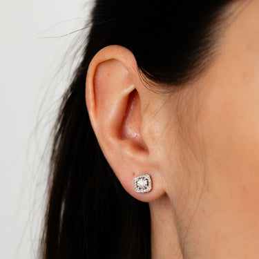 Diamond Stud Earrings in Sterling Silver