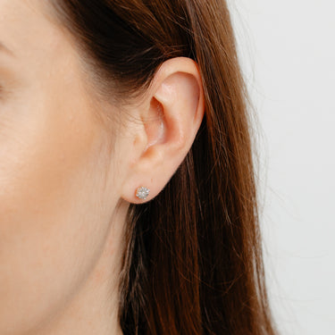Diamond Stud Earrings in Gold Plated Sterling Silver