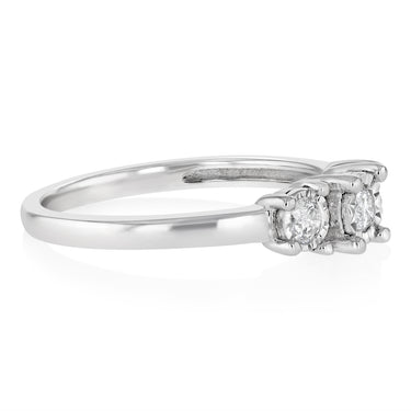 1/5 Carat Diamond Trilogy Ring in Sterling Silver