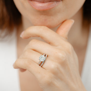 1/5 Carat Diamond 2-Ring Bridal Set i n Sterling Silver