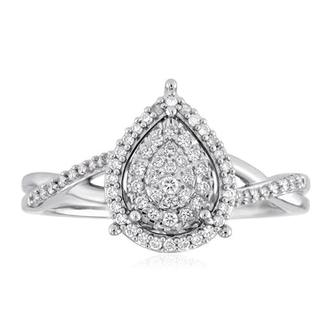 1/5 Carat Diamond Ring in Sterling Silver