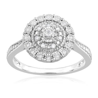 24 Diamonds Ring in Sterling Silver