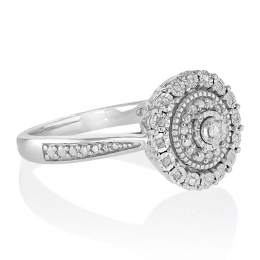 24 Diamonds Ring in Sterling Silver