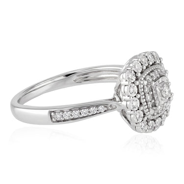 21 Diamonds Ring in Sterling Silver