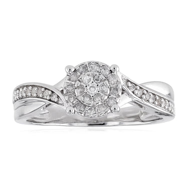 1/6 Carat Diamond Ring in Sterling Silver
