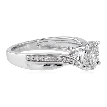 1/6 Carat Diamond Ring in Sterling Silver