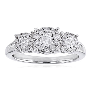 0.45 Carat Diamond Ring in Sterling Silver