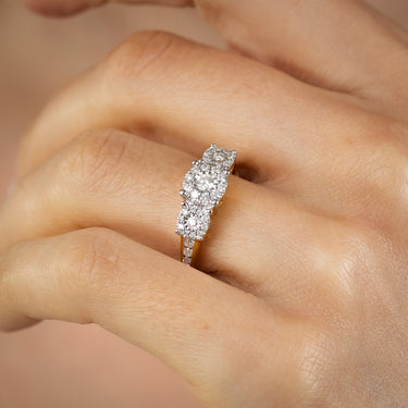 0.45 Carat Diamond Ring in Gold Plated Sterling Silver