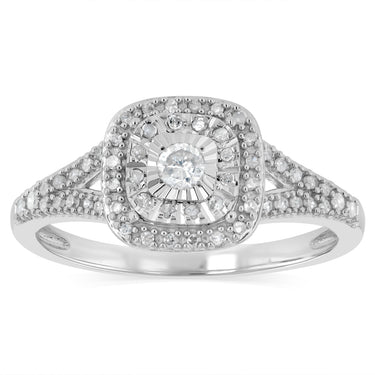 1/4 Carat Diamond Ring in Sterling Silver