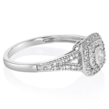 1/4 Carat Diamond Ring in Sterling Silver