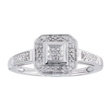 Diamond Ring in Sterling Silver