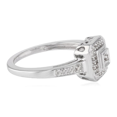 Diamond Ring in Sterling Silver
