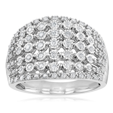 0.45 Carat Diamond Ring in Sterling Silver