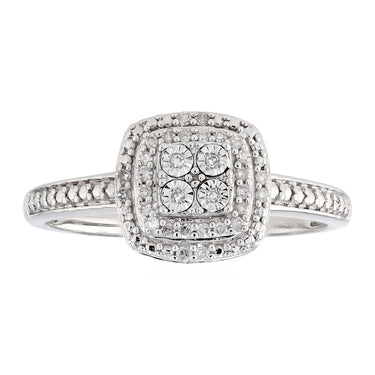 Diamond Ring in Sterling Silver