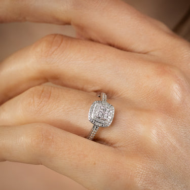 Diamond Ring in Sterling Silver