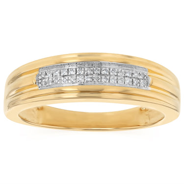 Diamond Gents Ring in Gold Plated Sterling Silver