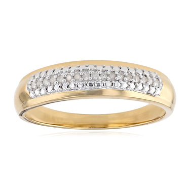 Diamond Ring for Him in Gold Plated Sterling Silver