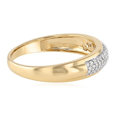 Diamond Ring for Him in Gold Plated Sterling Silver