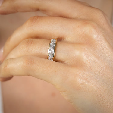Diamond Ring for Him in Gold Plated Sterling Silver