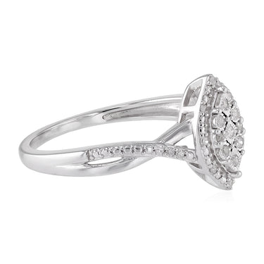 23 Diamonds Ring in Sterling Silver