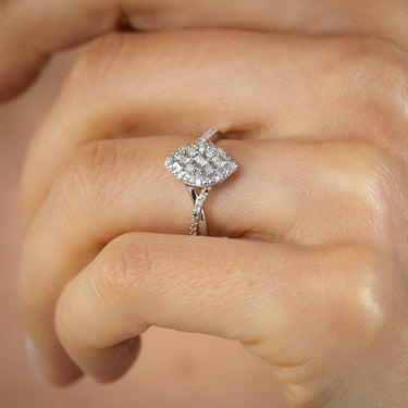23 Diamonds Ring in Sterling Silver
