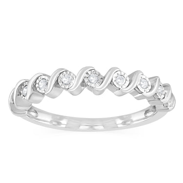 1/10 Carat Diamond Ring in Sterling Silver