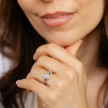 1/4 Carat Diamond 2-Ring Bridal Set in Sterling Silver