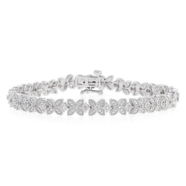 0.45 Carat Diamond Bracelet in Sterling Silver