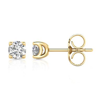 3/4 Carat Diamond Solitaire Stud Earrings in 9ct Yellow Gold
