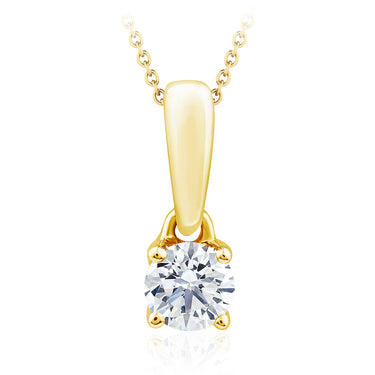 1/5 Carat Diamond Solitaire Pendant in 9ct Yellow Gold