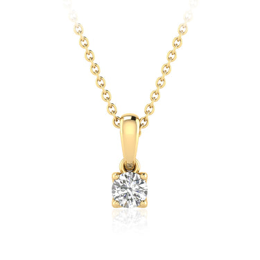 1/3 Carat Diamond Solitaire Pendant in 9ct Yellow Gold