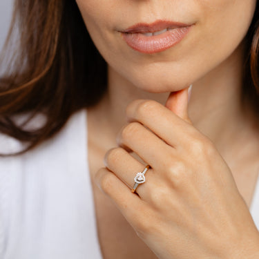 1/7 Carat Diamond Heart Ring in 10ct Yellow Gold