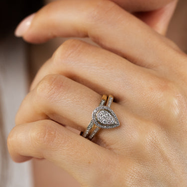 1/3 Carat Diamond Bridal Set Ring in 9ct Yellow Gold