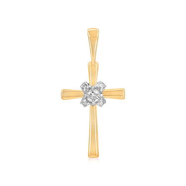 Diamond Cross Pendant in 9ct Yellow Gold