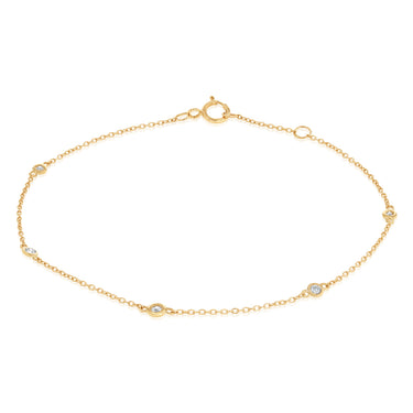 1/10 Carat Diamond Fancy Bracelet in 9ct Yellow Gold