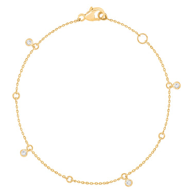 4 Diamonds Fancy Bracelet in 9ct Yellow Gold