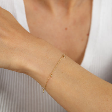 4 Diamonds Fancy Bracelet in 9ct Yellow Gold